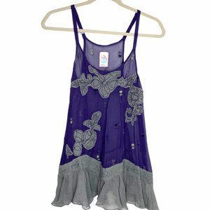 Free People Purple and Gray Tank Top